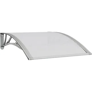 vidaXL Türvordach 100 x 80 cm grau/transparent