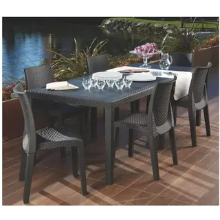 IPAE PRO GARDEN Ausziehetisch 220 x 90 x 72 cm anthrazit