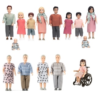 Lundby Puppenhauspuppen Vorschul-Set mit Familien, Großeltern und Puppe im Rollstuhl (60-8091)