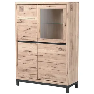 MASSIVMOEBEL24.DE Highboard 103 x 148 x 40 cm Bianco Geölt / Beige