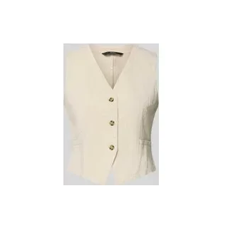 Regular Fit Leinenweste aus Baumwoll-Leinen-Mix Modell 'CAIA', Beige, XL