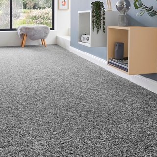 ANDIAMO Teppichboden "Schlinge Matz" Teppiche meliert, Breite 400 cm oder 500 cm, strapazierfähig & pflegeleicht Gr. B/L: 500 cm x 450 cm, 6 mm, 1 St., grau Teppichboden
