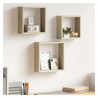 vidaXL Wandregal 3 Stk. 3 x 3 x 3 cm Braun