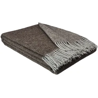 STTS International Wolldecke 100% Schurwolle Wohndecke in versch. Farben 140 x 200 cm Tagesdecke Schurwolldecke Woll-Plaid Tirol (Taupe-Braun (Double face), 140 x 200 cm)