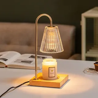 OKYUK Elektrischer Kerzenwärmer Lampe für Duftkerzen, Dimmbarer Kerzenlichtschmelzer Kerzenwachswärmer mit Glühbirne Tmit 2 Glühbirne Kerzenwärmer Lampe, Duftwachslampe für Heimdekoration(Sekt Timer)