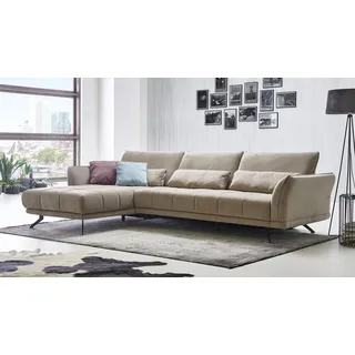 Ecksofa Wohnlandschaft Eckcouch Polsterecke Sofa Noah Stoff beige smoke 285x178