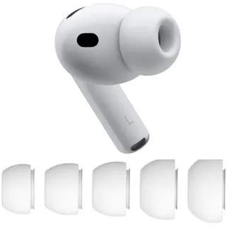 Apple AirPods Pro 3 links (3. Generation) Ersatz Ohrstück links (Modell A3064) – Einzelner AirPod Nur linker Ohrhörer + Apple Ohreinsätze 5 St... - Weiß