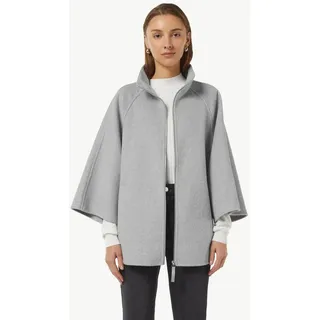comma Poncho Outdoor-Umhang Wollmix-Cape im Loose Fit mit Raglan-Ärmeln grau M