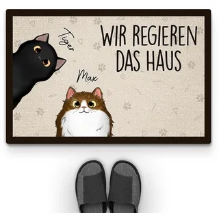 Geschenke Mall Personalisierte Fussmatte - Wir Regieren Das Haus - Türmatte Katze, Fussmatte Selbst Gestalten (#2)