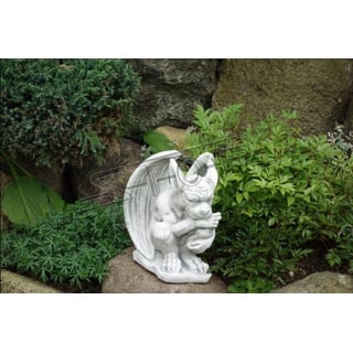 JVmoebel Skulptur Figur Teufel Garten Drachen Statue Skulptur Figuren Statuen weiß