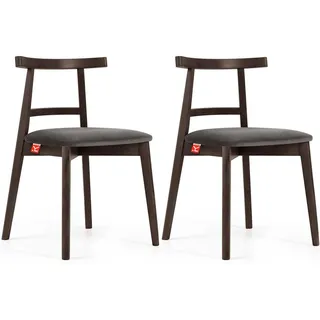 Konsimo Holzstuhl LILIO grau 2er Set