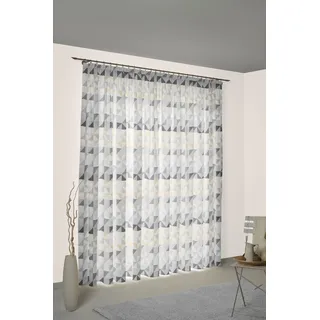 Wirth Vorhang WIRTH "Berlare" Gr. 5, grau (hellgrau), B:132cm H:255cm, Jacquard, Baumwolle, Polyester, Gardinen