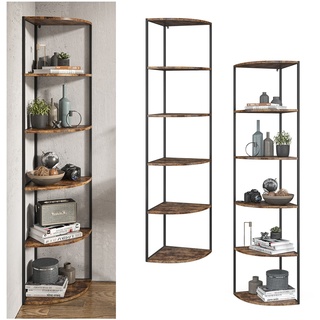 Vicco Eckregal Standregal Raumteiler Fyrk 5 Ebenen Medienregal Antikholz-Optik