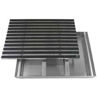 EMCO Eingangsmatte DIPLOMAT Cassettenbürste grau ALU Bodenwanne Fußmatte Schuhabstreifer, Größe:100x50cm
