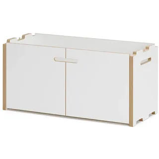 Tojo Hochstapler | modulares Regalsystem Verschiedene Module für Wandregal/Bücherregal/CD Regal | MDF Regal (weiß, Anbaumodul mit Türen)