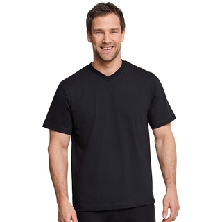 Schiesser, Herren, Shirt, 2er - Pack Schiesser Herren American T- Shirts mit V-Ausschnitt, 100% Baumwolle, Schwarz, (3XL)