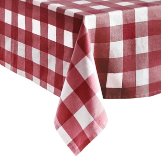 Elrene Home Fashions Farmhouse Living Tischdecke Buffalo kariert, Baumwolle, rot/weiß, 52" x 70" (Tablecloth)