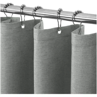 LuxusKollektion Duschvorhang Duschvorhang Leinen Anti Schimmel wasserdicht 92x182cm Grau grau