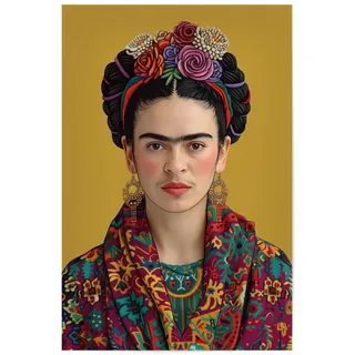 artboxONE Poster 60x40 cm Floral Frida Klassisch-Elegant - Bild Frida Kahlo