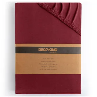 DecoKing Spannbettlaken 180x200 200x200 cm 100% gekämmte Baumwolle Bordeaux Spannbetttücher Jersey Boxspringbett Amber 180 x 200 200 x 200