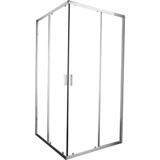 welltime Eckdusche New Summer, BxT: 100x100 cm, Einscheibensicherheitsglas, verbessertes Rollensystem, hochwertiger Aluminiumrahmen, 6mm ESG silberfarben 100 cm x 190 cm x 100 cm