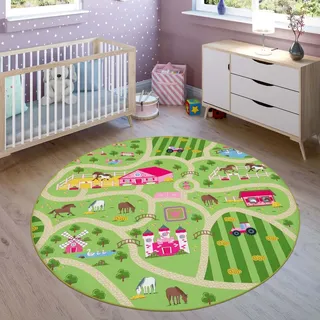 Paco Home Bino 560 Kinderteppich Ø 160 cm Grün