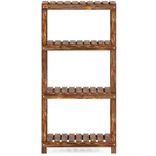[en.casa] Badezimmerregal, Kinnula 120x60x30cm Holz Dunkler Holzton