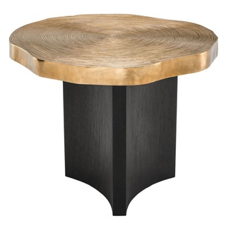 Casa Padrino Beistelltisch Luxus Beistelltisch Messingfarben / Schwarz Ø 63,5 x H. 50,5 cm - Luxuriöser Beistelltisch mit Tischplatte im Baumscheiben Design