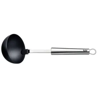 Silit Schöpflöffel, Schwarz, Metall, Kunststoff, 30 cm, Aufhängeöse, Kochen, Küchenhelfer, Schöpfkelle