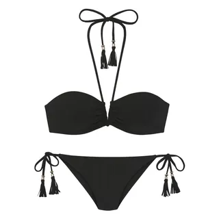 ELBSAND Bandeau-Bikini Damen Schwarz 34 Cup A/B