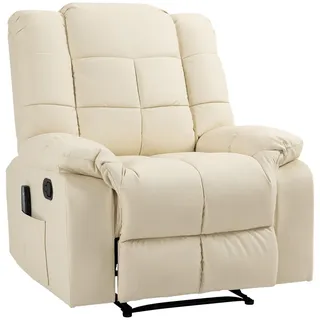 Homcom Massagesessel, Creme, Leder, Echtholz,Eukalyptusholz, 1-Sitzer, Füllung: Schaumstoff, 99x99x94 cm, Wohnzimmer, Sessel, Massagesessel