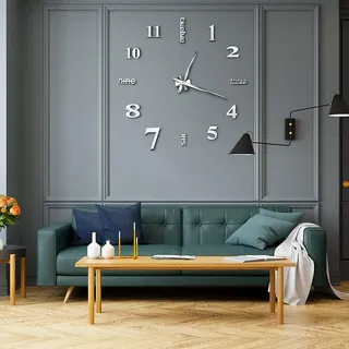 Greensen 3D Uhr Wanduhr Aufkleber Wanduhren Moderne Mute Uhren große Wanduhr DIY Wanduhr Zum Kleben Uhr Wand-Deko für Zuhause Küche Büro Schule