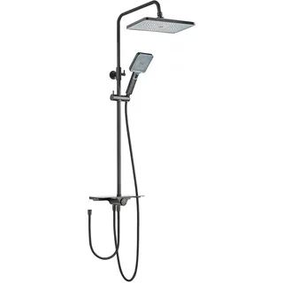 Schöner Wohnen Verina Duschsystem mit Ablage Mattschwarz 118 cm