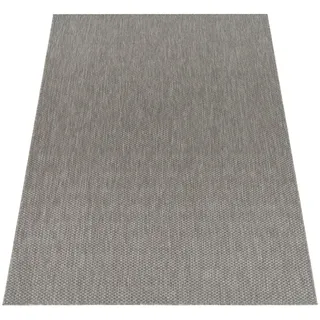 Paco Home Outdoor Teppich, Flachgewebe Einfarbig Modern Wetterfest für Terrasse Küche Grau, 300x400 cm,