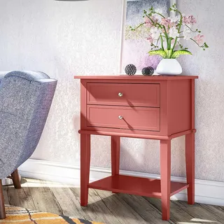 Moderne Kommode in Terracotta lackiert zwei Schubladen