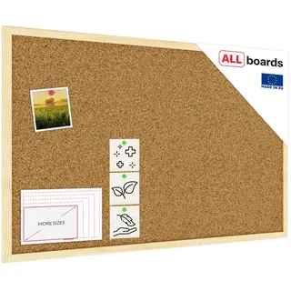 ALLboards Pinnwand mit Holzrahmen 80 x 50 cm Braun
