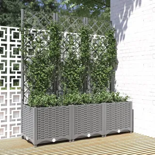 Festnight Pflanzkasten mit Rankgitter 120x40x136 cm Blumenkasten Rankhilfe Garten Hochbeet mit Rankgitter Spalier mit Pflanzkasten Pflanzkübel mit Spalier Rankkasten Terrasse Blumenkübel