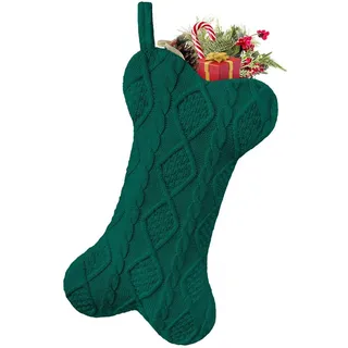 FOUORTUNATE-BEE Dekohänger 1 Stück Hunde Weihnachtsstrumpf, Hundeknochen Weihnachtsstrümpfe (Hunde Nikolausstrumpf, Weihnacht Dekorationen, für Kamin, Weihnachtsbaum, Wand, Treppe, 1 St) grün