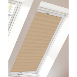 Dachfensterplissee SUNLINES "StartUp Style Crepe" Plissees Gr. 115,9 cm, zweiseitig verschiebbar, 117,4 cm, beige (sand, weiß) Dachfensterplissees