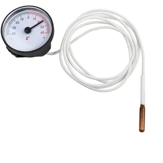 Valixirant Messing-Thermometer mit 1,44 m Kapillarrohr, 0–120 ° C Messgerät, Öl – mechanische Batterie – Fernlesung von Kühlschränken, Gefrierschränken, Kühlkette (– 40–40 Grad)