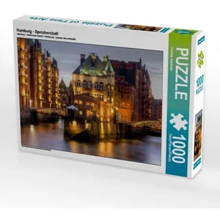 CALVENDO Puzzle Hamburg - Speicherstadt 1000 Teile Lege-Größe 64x48cm Foto-Puzzle für glückliche Stunden