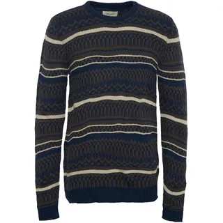 Blend Strickfleece-Pullover BLEND "Strickpullover BHPullover", Herren, Gr. XXL, blau (marineblaus), Obermaterial: 100% Polyacryl PAN., Pullover