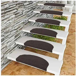 Pergamon Stufenmatte Natur Sisal Stufenmatten 15er-Set, Halbrund, Höhe: 6 mm schwarz 24 cm x 65 cm x 6 mm