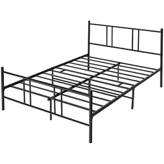 Costway Metallbett 160 x 200 cm Schwarz