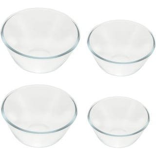 KJHBV Glasbehälter 4 Stück Glasschalen-Set tiefe Schüsseln klare Glasschale Glas serviert salatschüssel transparente Obstschale Dessertglasschale Haushalt Glaskugel einstellen Kind