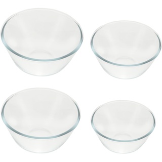 KJHBV 4 Stück Glasschalen-set Servierschale Aus Glas Salatschüsseln Aus Glas Rührschüssel Suppenschüssel Schüssel Zum Waschen Von Obst Abendessen Schüsseln Haushalt Süssigkeit Kind