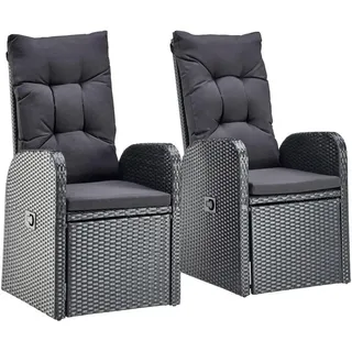 Ambia Garden Loungesessel, Schwarz, Metall, Kunststoff, Füllung: Schaumstoff, 57x105x73 cm, Loungemöbel, Loungesessel