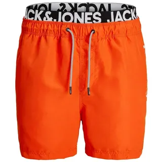 JACK & JONES Aruba Swim Shorts Herren Badehose, Farbe:Flame (Logo), Größe:L - L