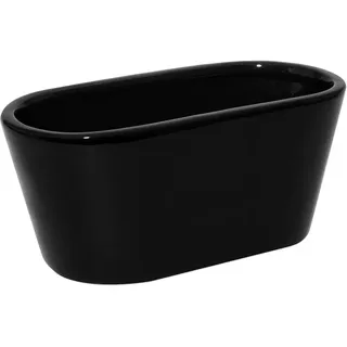 Keramik Blumentopf Piano schwarz Pflanzkasten Blumenschale Schale oval Länge 16.5 cm