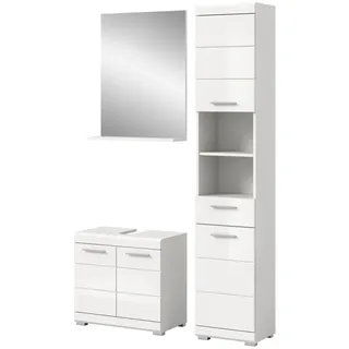 inn.furn Badmöbel-Set Shawn 3-tlg. Weiß Hochglanz